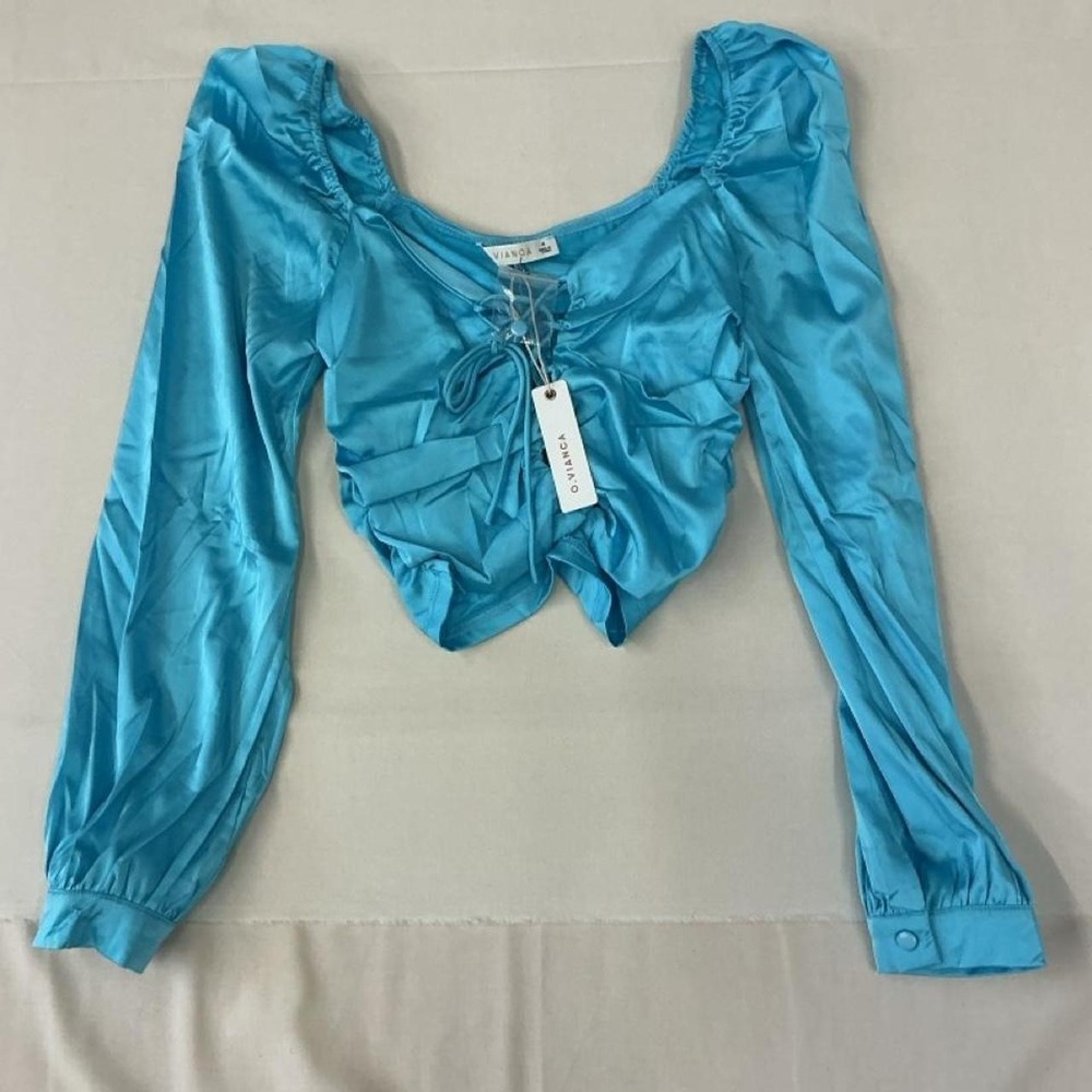 Brand new with tags O. Bianca satin crop top